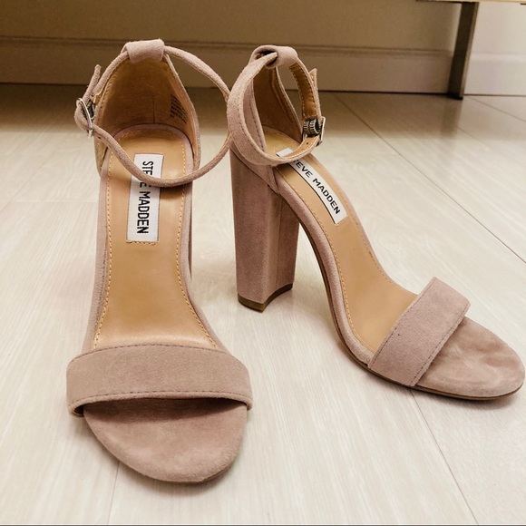 Steve Madden Shoes - SALE Steve Madden Carrson Suede Nude Block Heels
